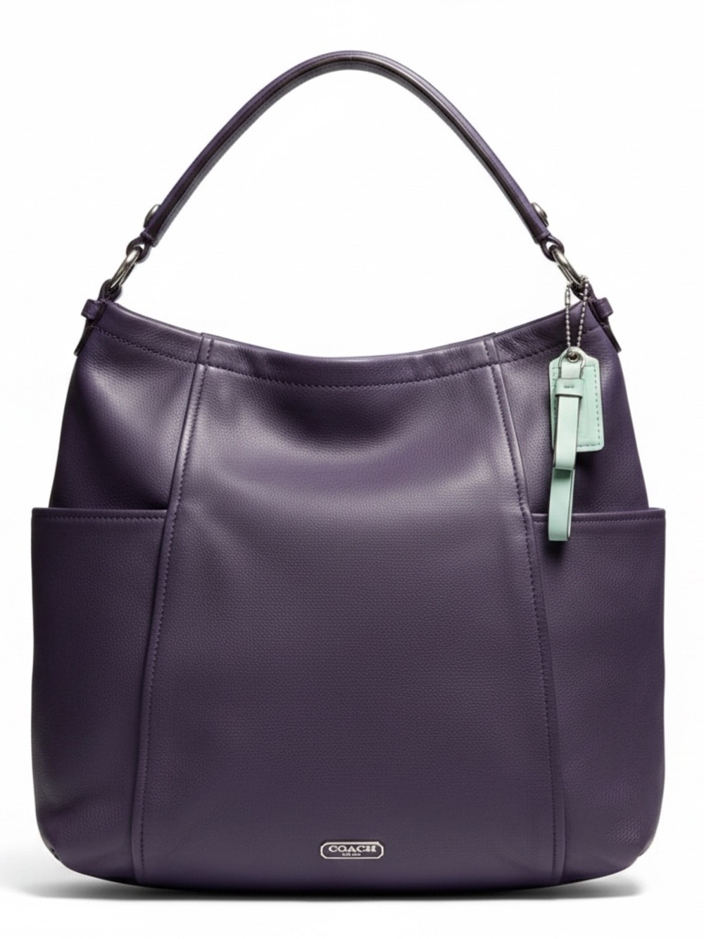 Coach Deep Purple Leather Hobo Shoulder Bag